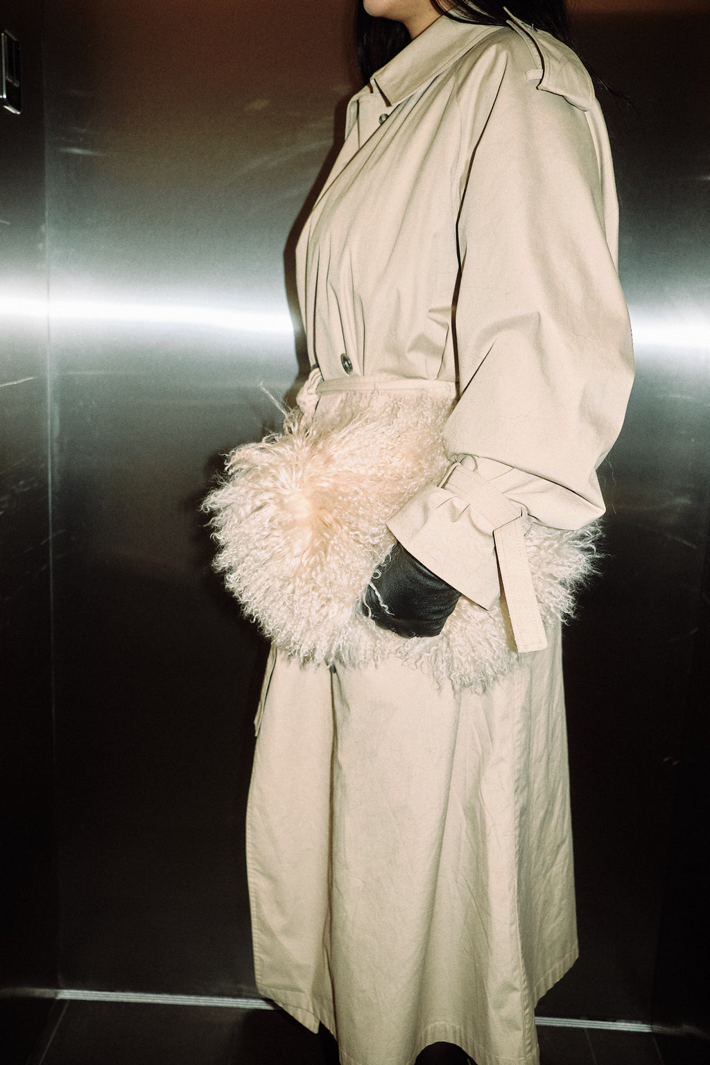 Beige Lamb Fur Bag (Pre-Order)