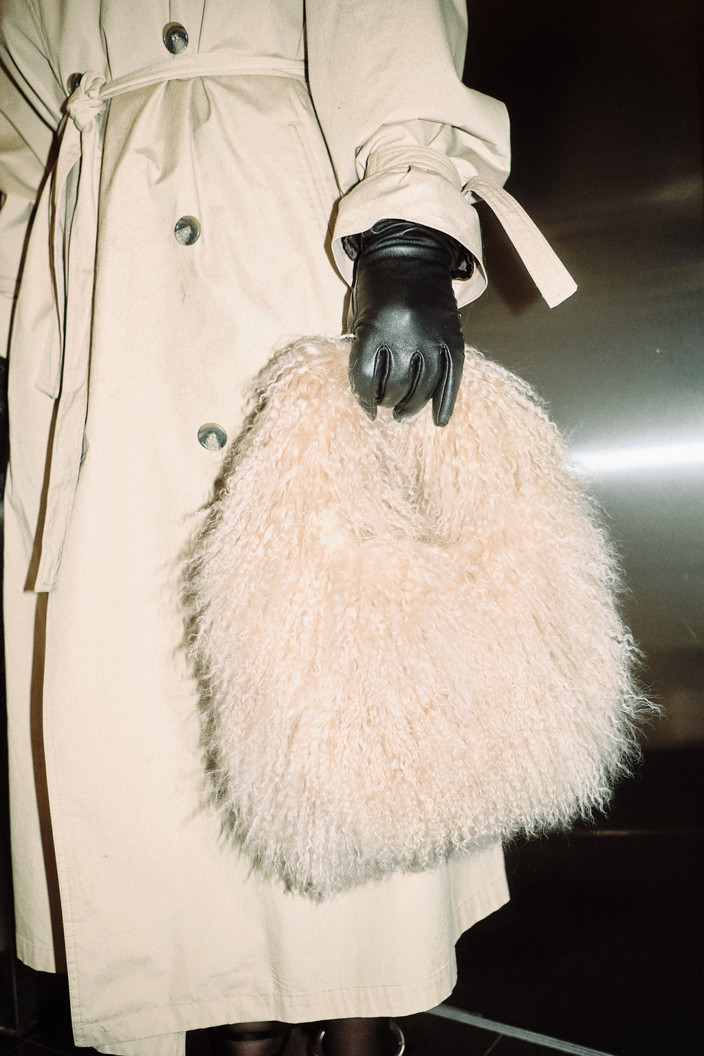Beige Lamb Fur Bag (Pre-Order)